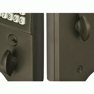 EMTEK Emtek Single Cylinder Solid Brass Electronic Deadbolt (Oil Rubbed Bronze Finish)