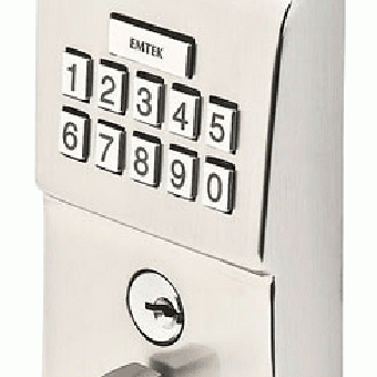 EMTEK Emtek Single Cylinder Solid Brass Electronic Deadbolt (Brushed Nickel Finish)