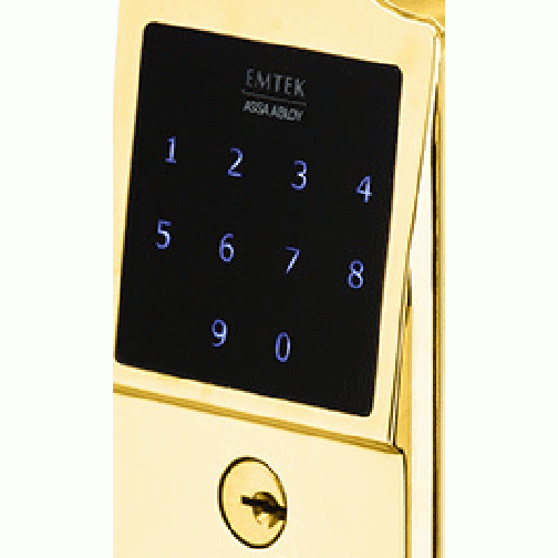 EMTEK Emtek E3002PVD EMTouch Electronic Touchscreen Keypad Deadbolt (Polished Brass Finish)