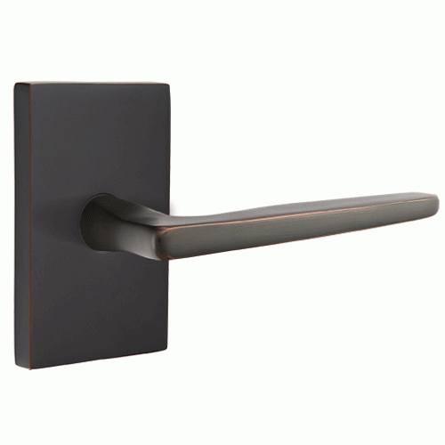 EMTEK Emtek Solid Brass Hermes Lever With Modern Rectangular Rosette