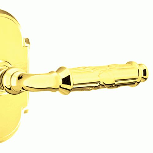 EMTEK Solid Brass Ribbon & Reed Lever With # 8 Rosette (Many Finishes Available)