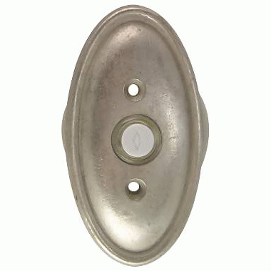 EMTEK 4 1/2 Inch Solid Brass Doorbell Button with Oval Rosette