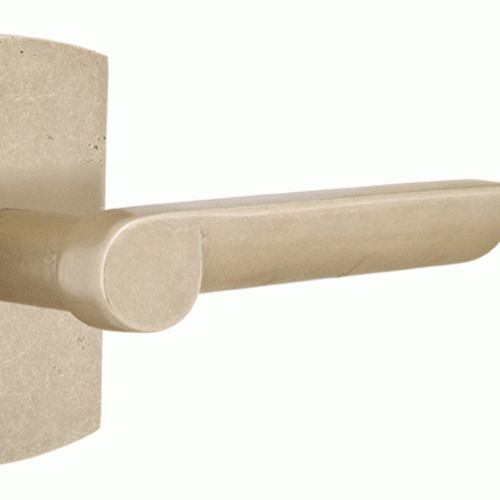 EMTEK Solid Brass Sandcast Aurora Lever With Rounded Rectangular Rosette