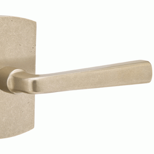 EMTEK Sandcast Cimarron Lever With Rounded Rectangular Rosette