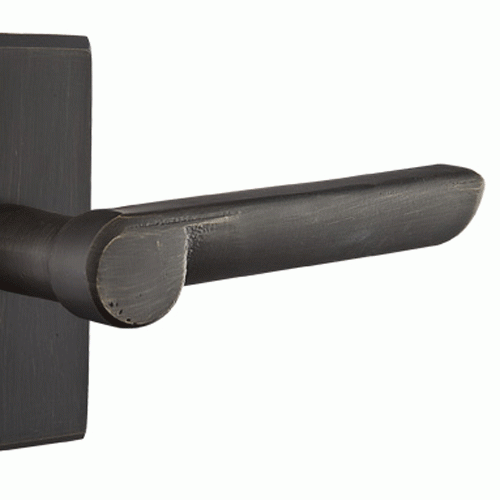 EMTEK Sandcast Aurora Lever With Rectangular Rosette