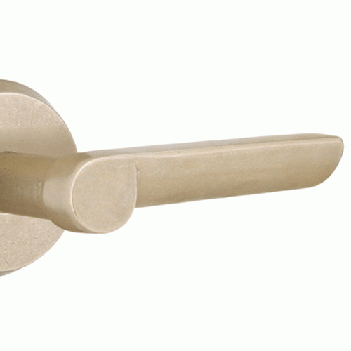 EMTEK Solid Brass Sandcast Aurora Lever With Disk Rosette