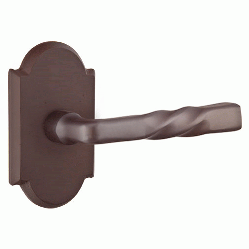 EMTEK Sandcast Montrose Lever With Arched Rosette