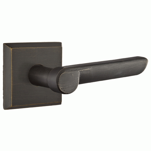 EMTEK Sandcast Aurora Lever With Square Rosette