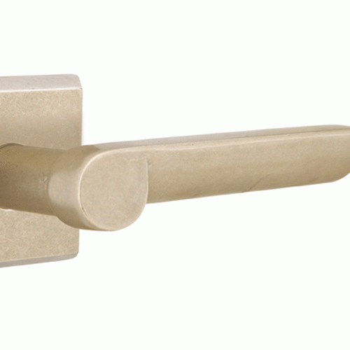 EMTEK Solid Brass Sandcast Aurora Lever With Square Rosette