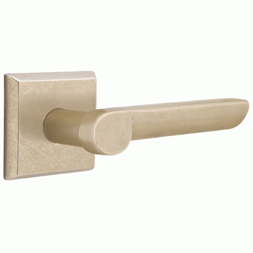 EMTEK Solid Brass Sandcast Aurora Lever With Square Rosette