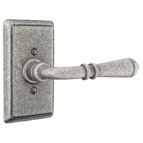 EMTEK Emtek Wrought Steel Normandy Lever With Rectangular Rosette