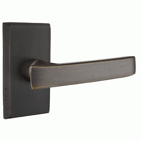 EMTEK Emtek Solid Brass Sandcast Yuma Lever With Modern Rectangular Rosette