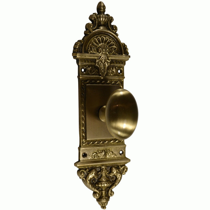 L'Enfant Small Backplate Door Set with Egg Door Knobs (Several Finishes Available)