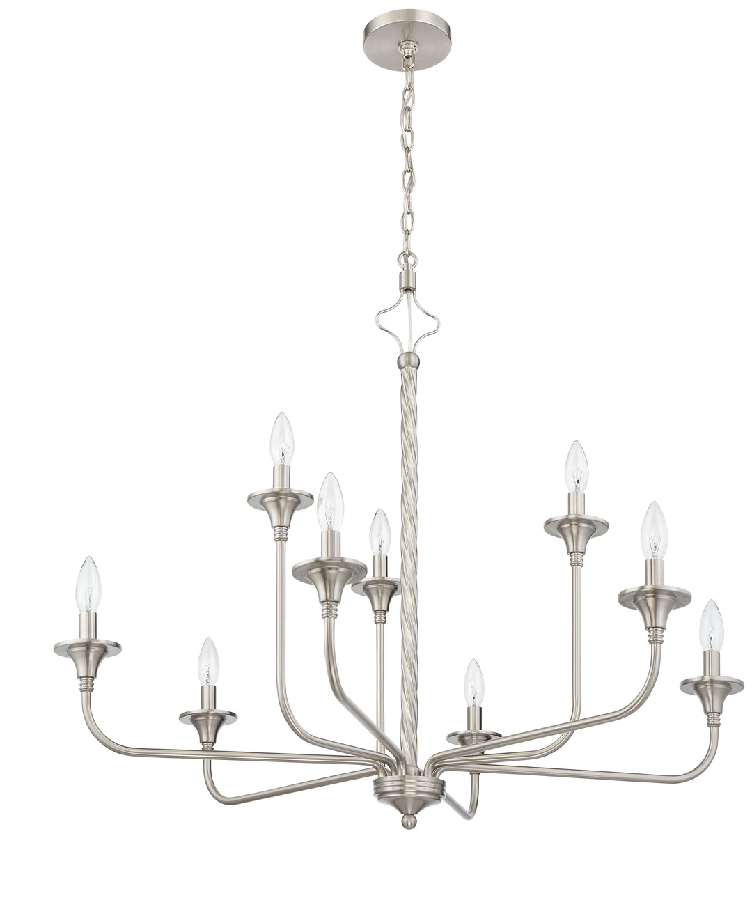 CRAFTMADE Jolenne 9  Light Two-Tier Chandelier in Brushed Polished Nickel