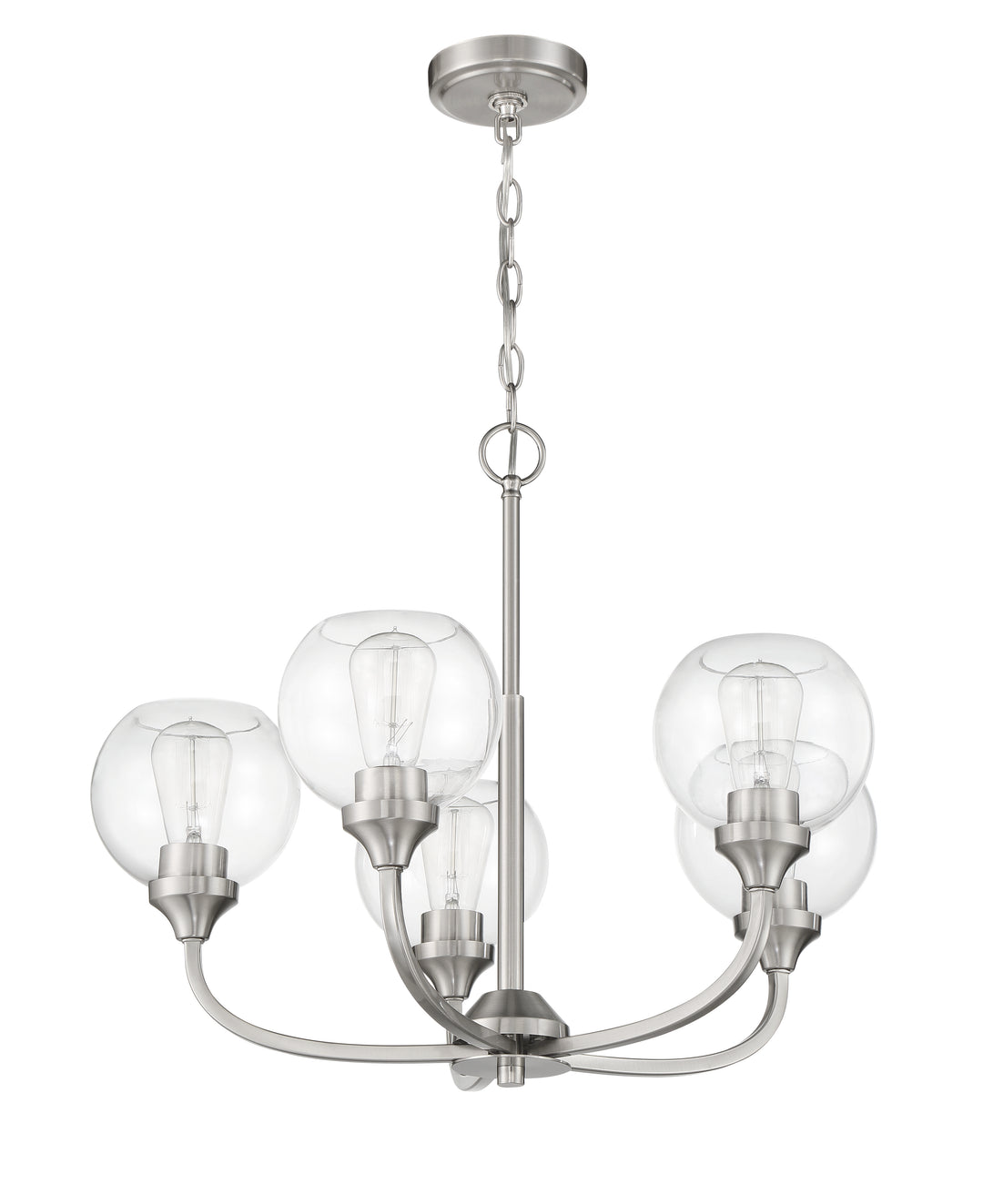 CRAFTMADE Glenda 5 Light Chandelier in Brushed Polished Nickel