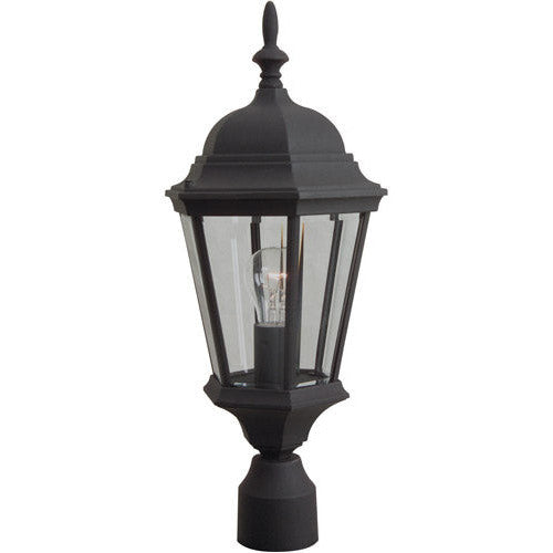 CRAFTMADE Straight Glass 1 Light Outdoor Post Mount in Textured Black