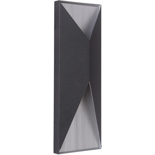 CRAFTMADE Peak 2 Light Medium LED Outdoor Pocket Sconce in Textured Black/Brushed Aluminum