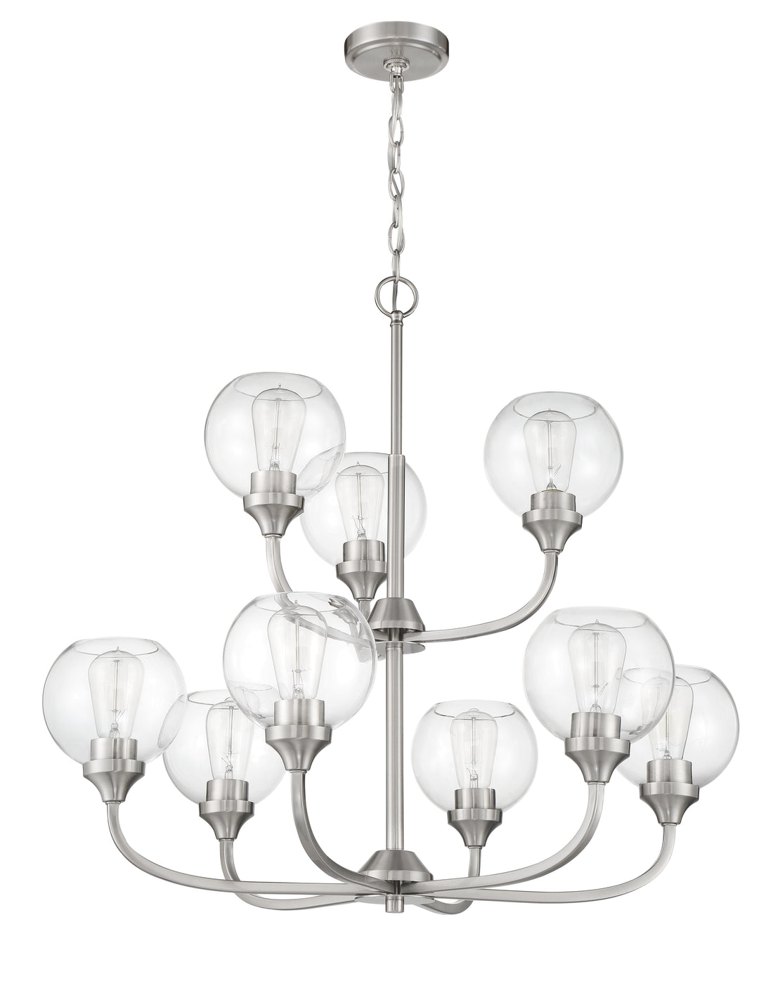 CRAFTMADE Glenda 9 Light Chandelier in Brushed Polished Nickel