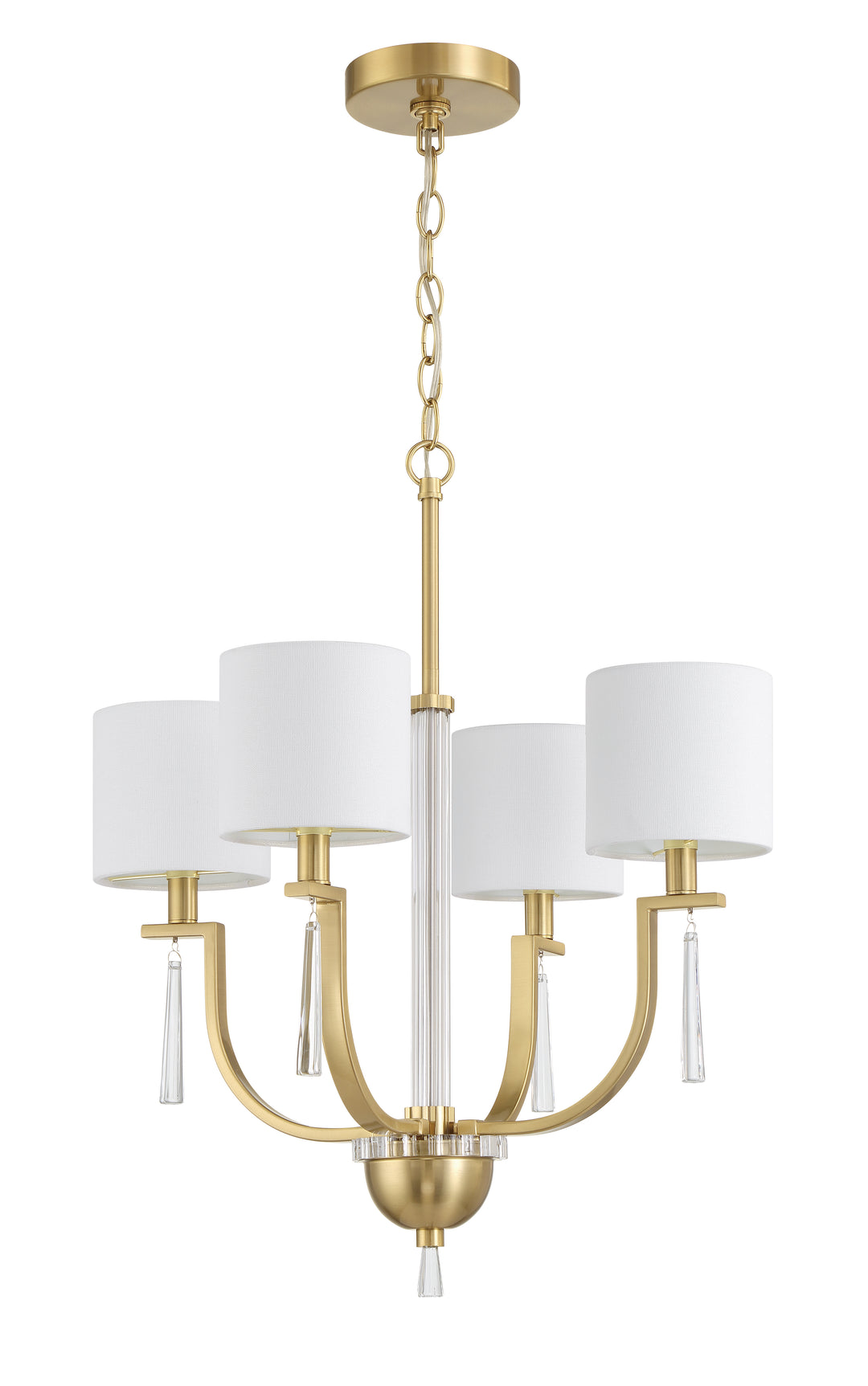 CRAFTMADE Fortuna 4 Light Chandelier in Satin Brass