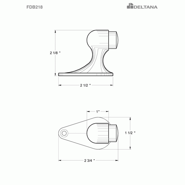 DELTANA Floor Mounted Bumper Door Stop (Brushed Nickel Finish)