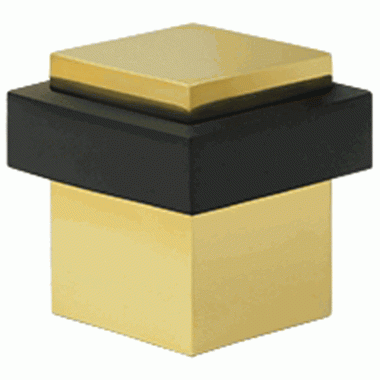 DELTANA Floor Mounted Bumper Door Stop (Polished Brass Finish)