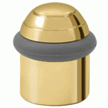 DELTANA Floor Mounted Bumper Door Stop With Dome Cap (Polished Brass Finish)