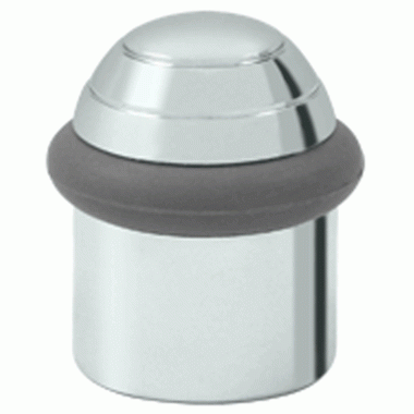 DELTANA Floor Mounted Bumper Door Stop With Dome Cap (Polished Chrome Finish)