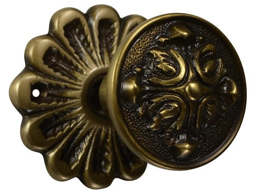 Solid Brass Romanesque Style Door Knob Set