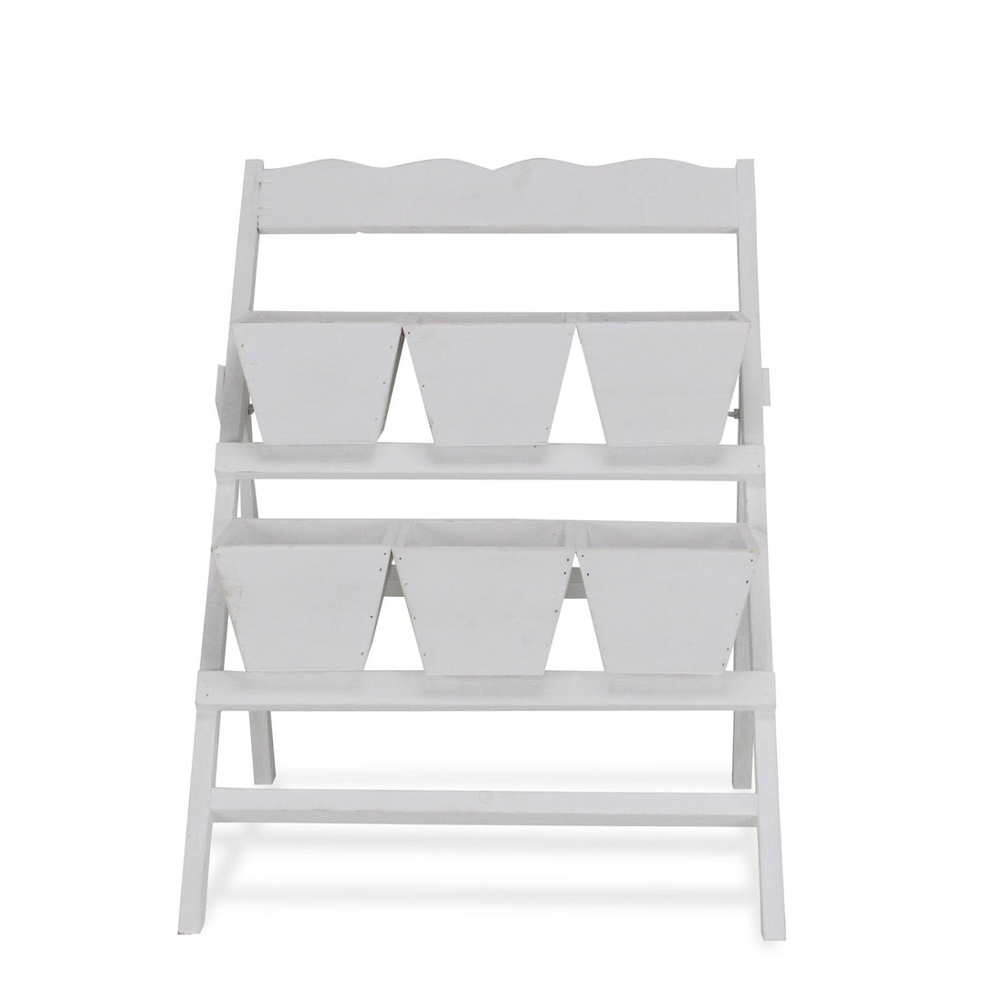 CHEUNGS Emmeline 6 Slot Tiered Garden Stand - White