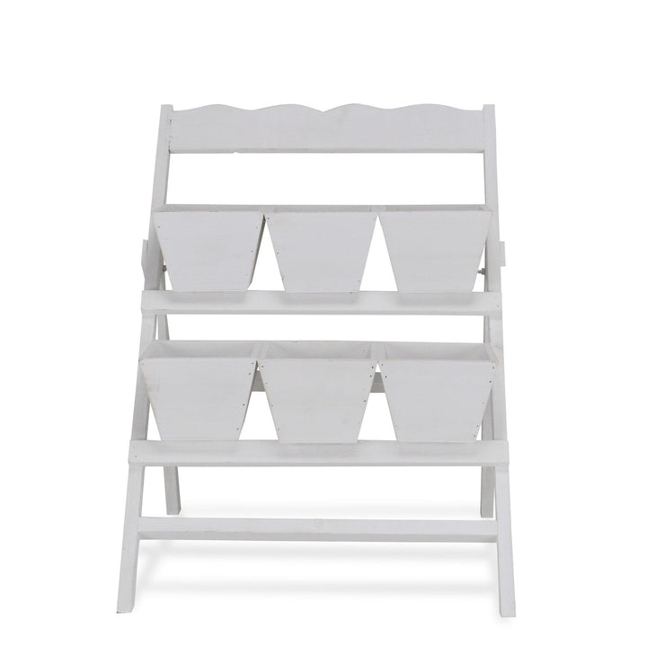 CHEUNGS Emmeline 6 Slot Tiered Garden Stand - White