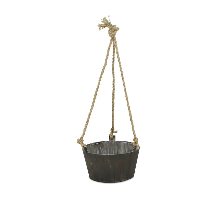 CHEUNGS Calvin Round Wooden Rope Hung Planter