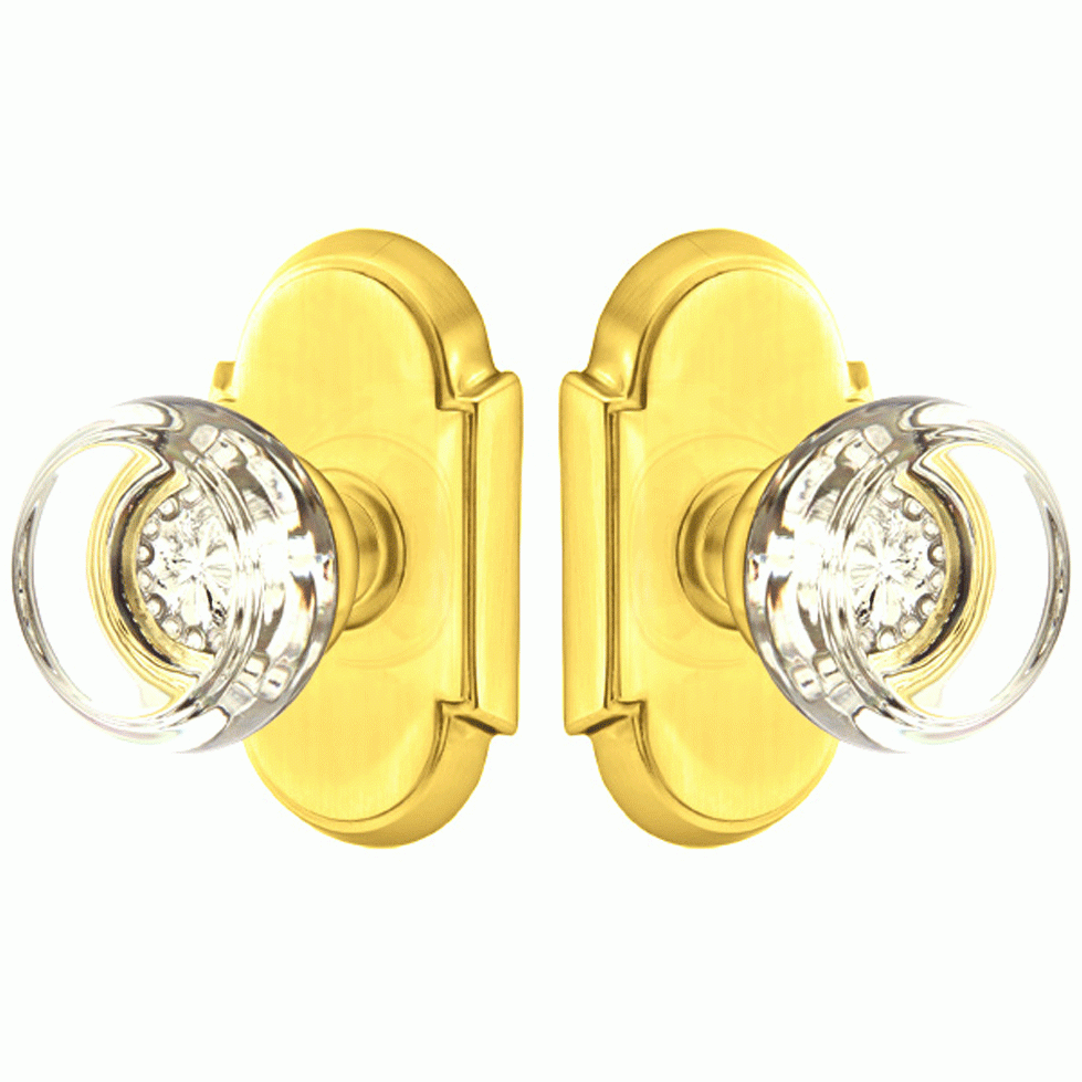 EMTEK Crystal Georgetown Door Knob Set With # 8 Rosette