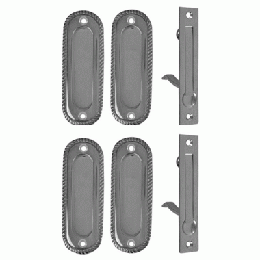 COPPER MOUNTAIN HARDWARE Georgian Oval Double Pocket Passage Style Door Set (Polished Chrome Finish)