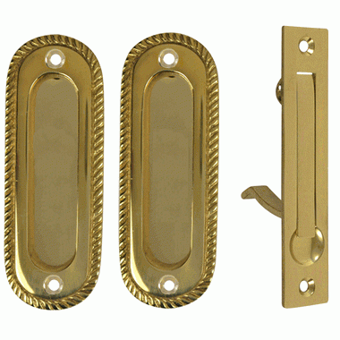 COPPER MOUNTAIN HARDWARE Georgian Oval Single Pocket Passage Style Door Set (Polished Brass Finish)