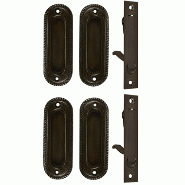 COPPER MOUNTAIN HARDWARE Georgian Double Pocket Passage Style Door Set (Oil Rubbed Bronze Finish)