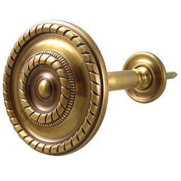 COPPER MOUNTAIN HARDWARE Georgian Rope Style Curtain Tieback (Antique Brass Finish)