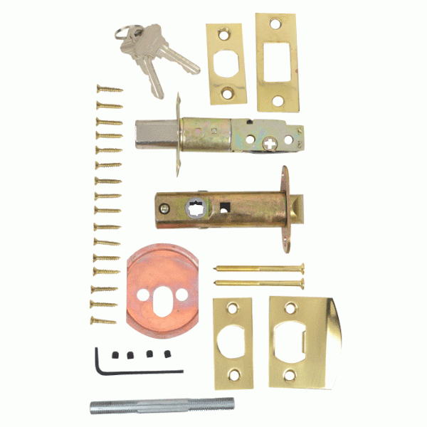 Copper Mountain Hardware Victorian Style Keyed Deadbolt Entryway Set (Antique Brass Finish)