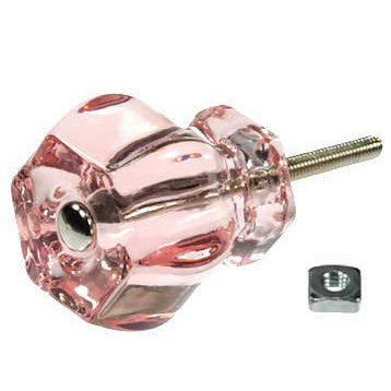 COPPER MOUNTAIN HARDWARE 1 1/2 Inch Depression Pink Glass Knobs