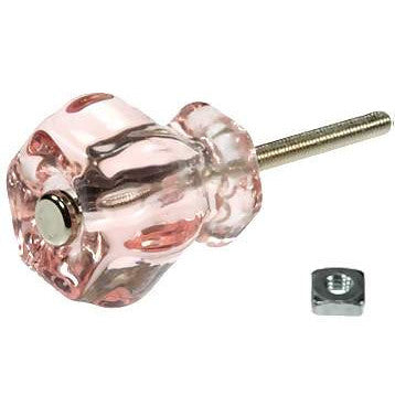 COPPER MOUNTAIN HARDWARE 1 1/4 Inch Depression Pink Colored Glass Knobs and Glass Drawer Knobs