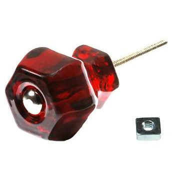 COPPER MOUNTAIN HARDWARE 1 1/4 Inch Ruby Red Glass Knobs