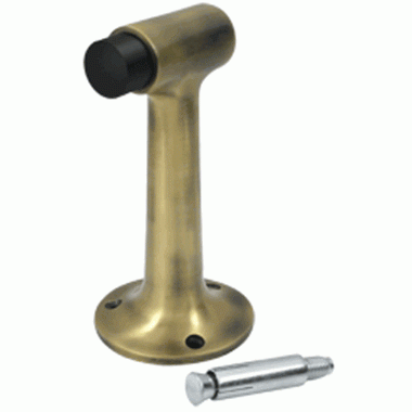 DELTANA High Profile Floor Mounted Bumper Door Stop  (Antique Brass Finish)