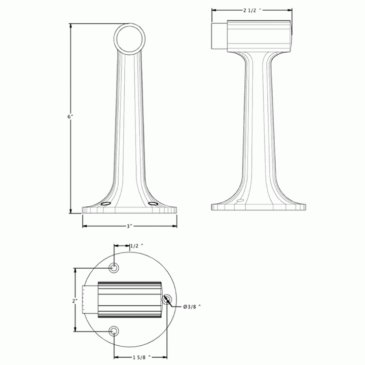 DELTANA High Profile Floor Mounted Bumper Door Stop  (Polished Chrome Finish)