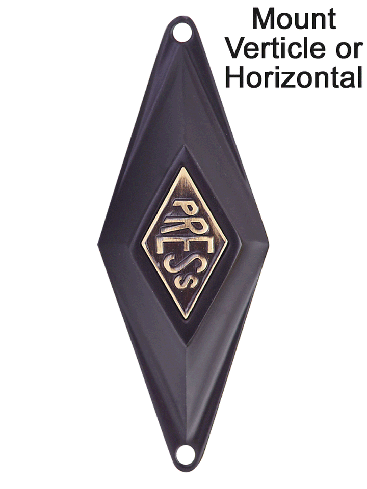 3 1/4 Inch Solid Brass Art Deco Diamond Doorbell COPPER MOUNTAIN HARDWARE