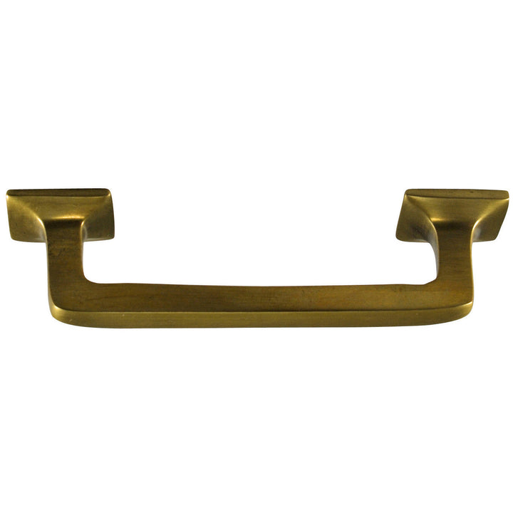 COPPER MOUNTAIN HARDWARE 4 1/4 Inch Overall (3 Inch c-c) Solid Brass Square Traditional Pull (Antique Brass Finish)