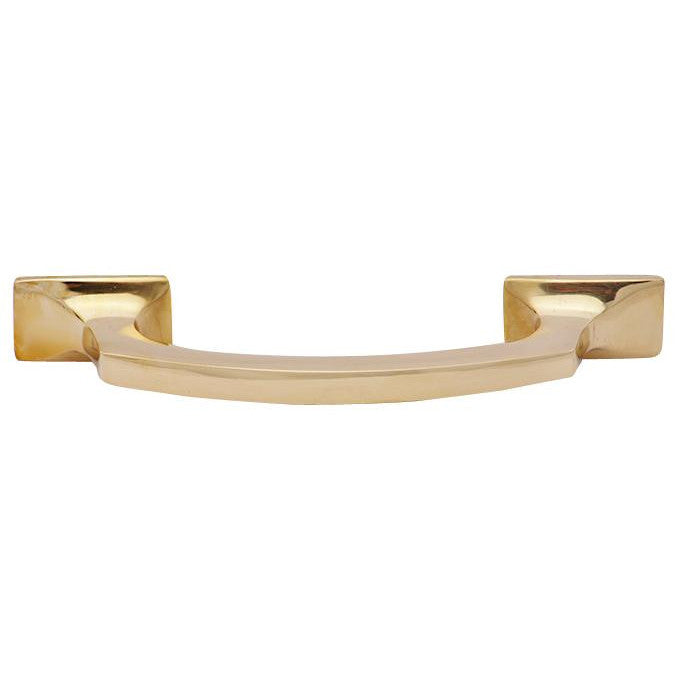 5 1/4 Inch Overall (3 3/4 Inch c-c) Traditional Solid Brass Pull (Polished Brass Finish) COPPER MOUNTAIN HARDWARE