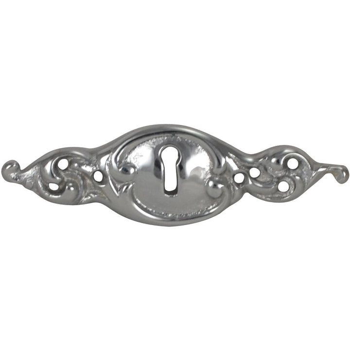 COPPER MOUNTAIN HARDWARE 3 3/4 Inch Solid Brass Victorian Escutcheon (Polished Chrome Finish)