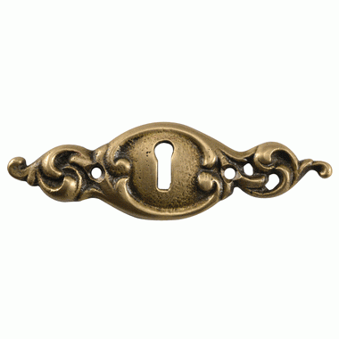 COPPER MOUNTAIN HARDWARE 3 1/2 Inch Solid Brass Victorian Escutcheon (Antique Brass Finish)