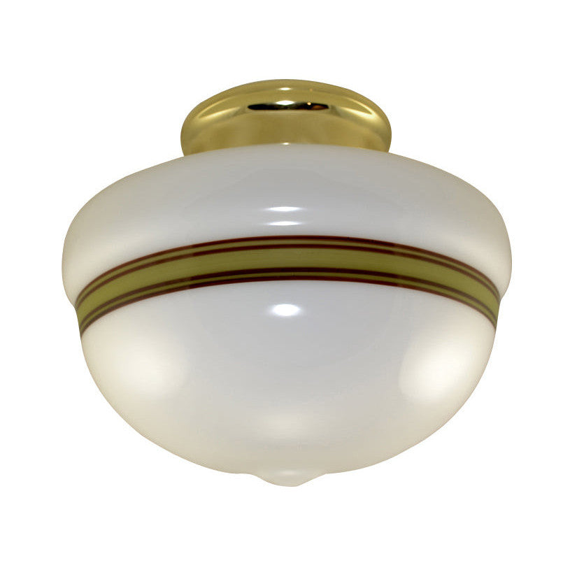 Copper Mountain Hardware Striped Glass Overhead Light Fixture (Polished Brass Finish)