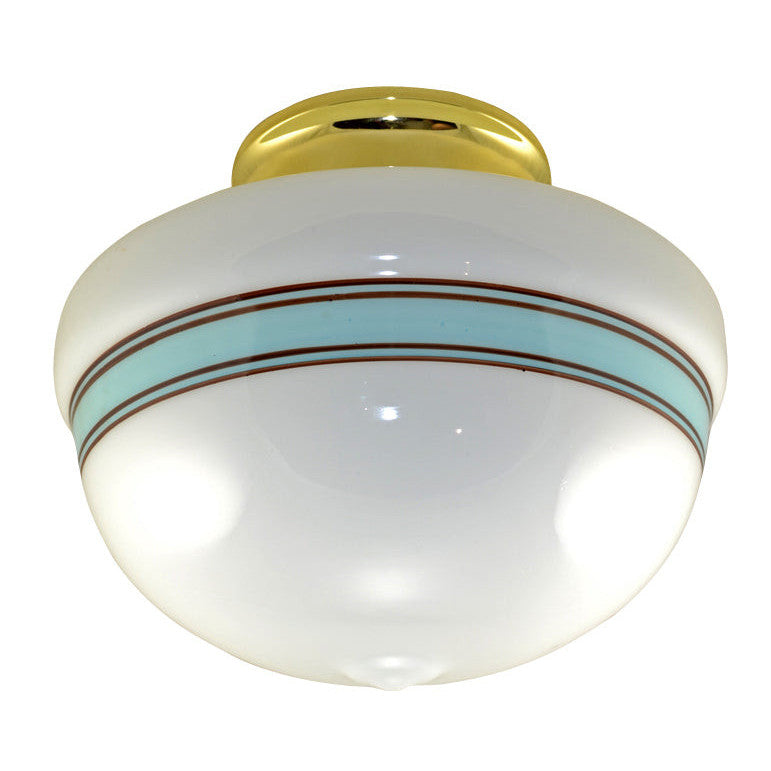 Copper Mountain Hardware Striped Glass Overhead Light Fixture (Polished Brass Finish)