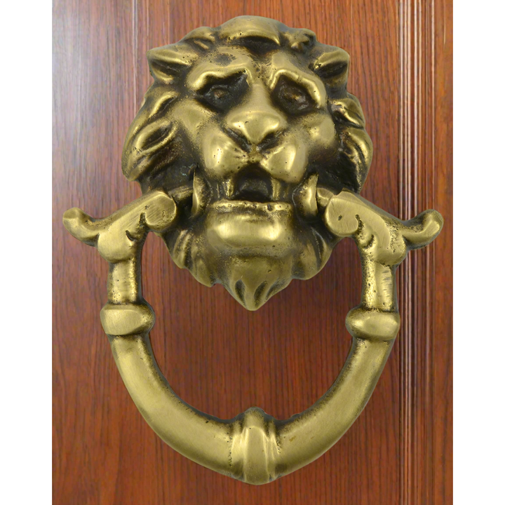 2 4/5 Inch Solid Brass Lion Drop Drawer Ring Pull
